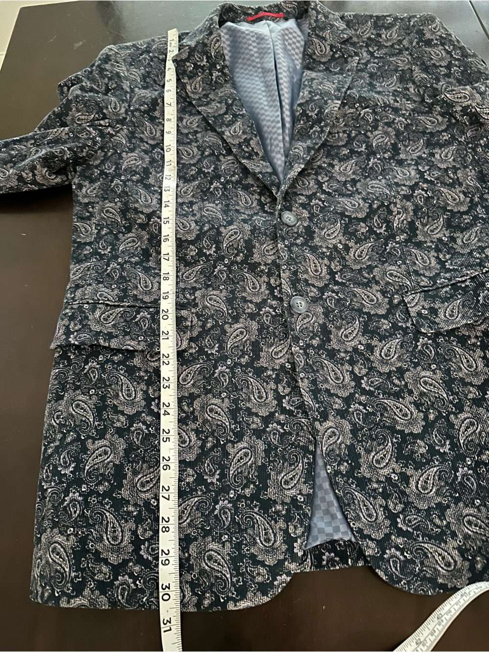 Alan Flusser Navy Paisley Corduroy Sport Coat Sz M VGUC - Picture 5 of 7